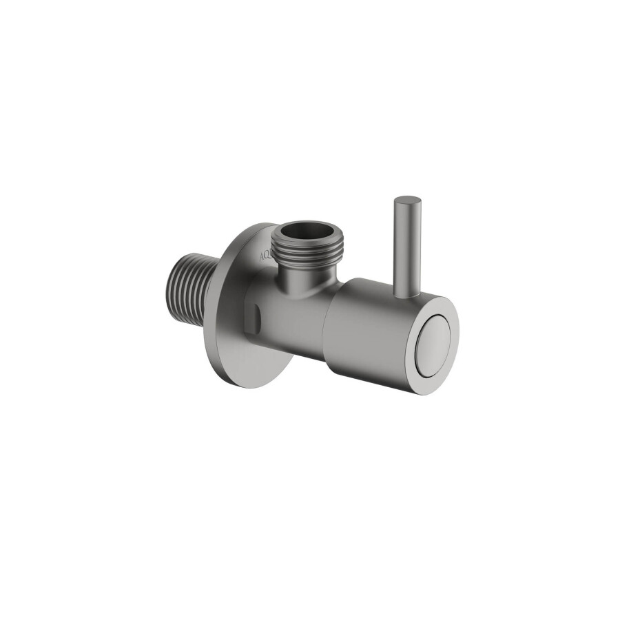 Aquatek AQ2451BGM Угловой переходник с запорным вентилем Оружейная сталь