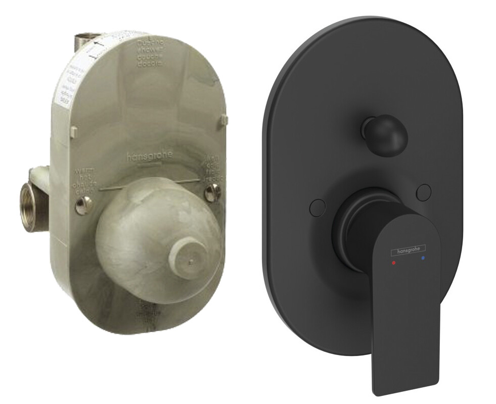 Hansgrohe 72459670S Set HG Rebris E смеситель для ванны скрытого монтажа (72459670+31741180), матовый черный