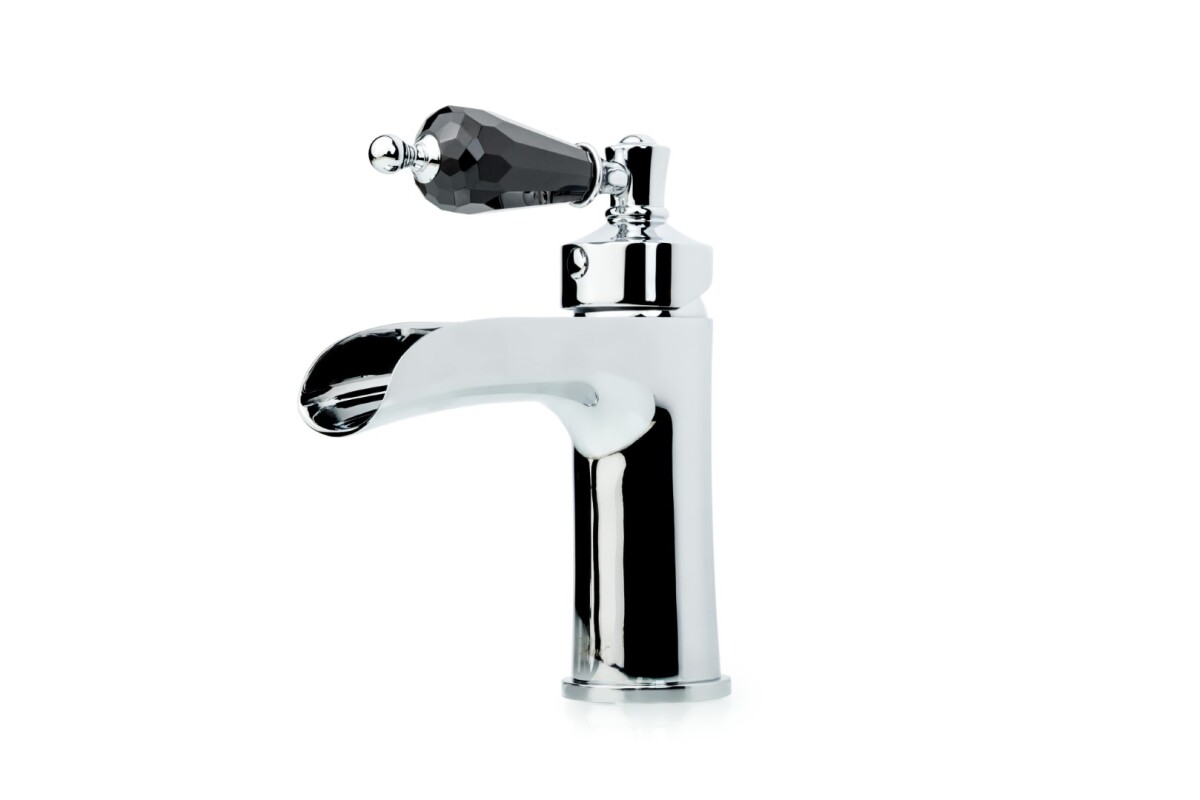 Смеситель для раковины Boheme Vogue Хром с Черным Swarovski 221-BSW