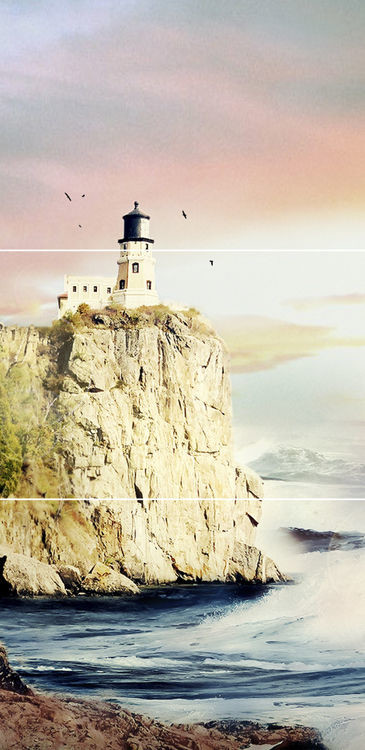 Уралкерамика Ассоль 36х74 см декор -панно из 3 шт маяк