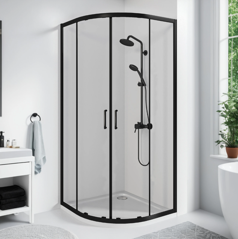 BAS Cube R-80-C-B душевое ограждение 800х800х1900 Черный КУ00016