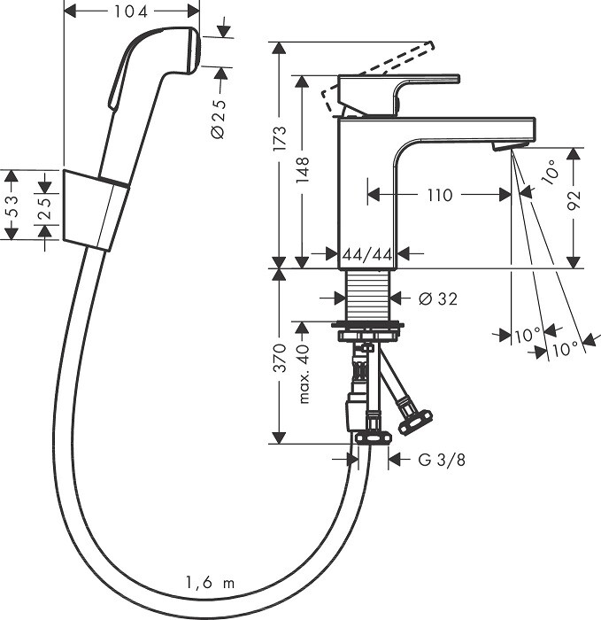 Hansgrohe Vernis Shape 71216000 смеситель для раковины хром