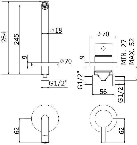Paffoni Light LIG007NO70 смеситель для раковины черный