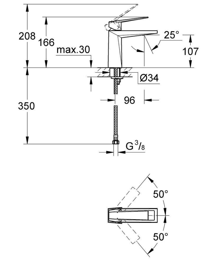 Grohe Allure Brilliant 23033000 смеситель для раковины 28 мм