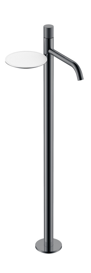 Смеситель для раковины напольный Boheme Stick ручка Spirale Shine Gun Metal 120-SGM.4