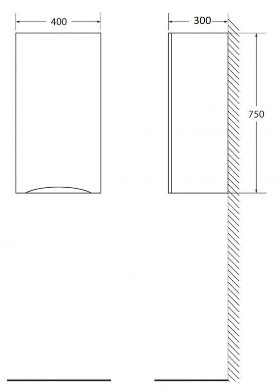 BelBagno FLY-MARINO-750-1A-SC-CL-P-R/L шкаф подвесной, 75 см