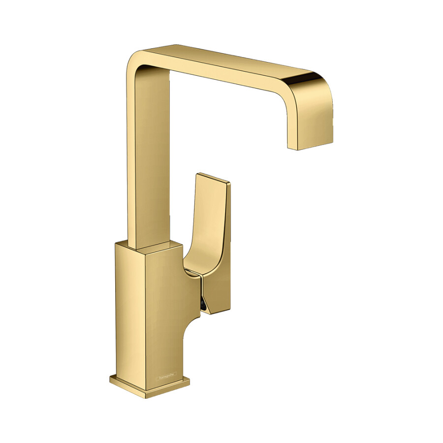 Hansgrohe Metropol Смеситель для раковины 230 с рычаговой рукояткой, клапаном Push-Open, золото 32511990