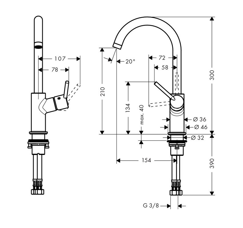 Hansgrohe Talis 32080000 смеситель для раковины хром