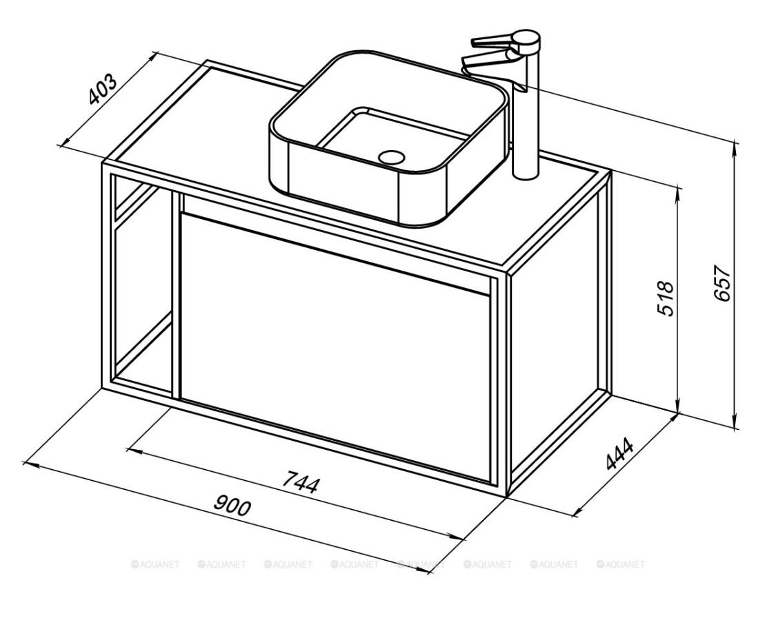 Aquanet Nova Lite Loft 90 R тумба под раковину подвесная дуб рошелье 00261655