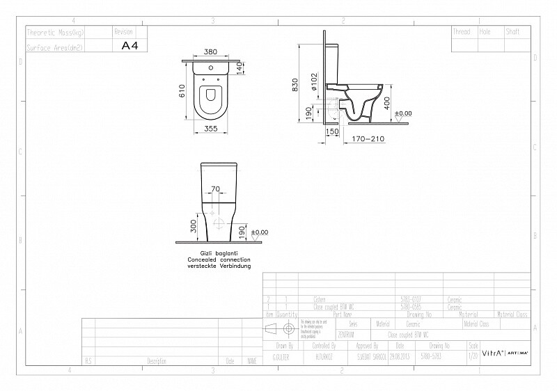 VitrA Zentrum 9012B003-7201 унитаз напольный