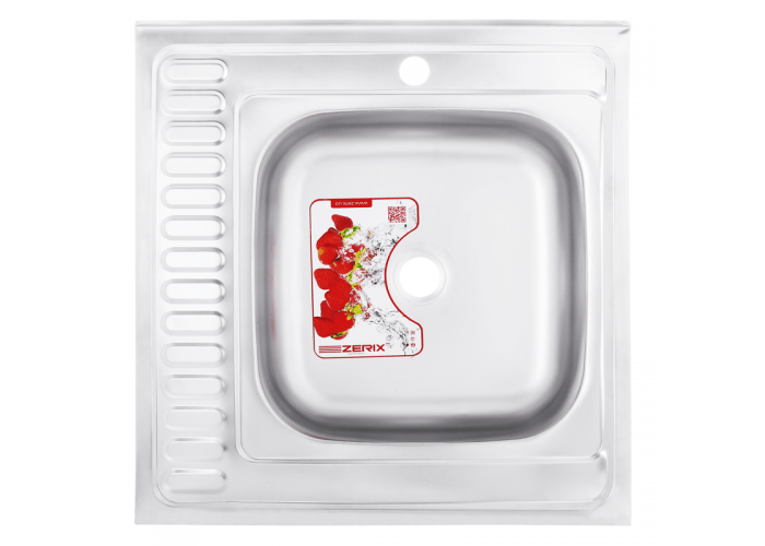 Мойка из нержавеющей стали накладная 60х60 см Zerix Z6060R-06-160MD micro decor ZM0565