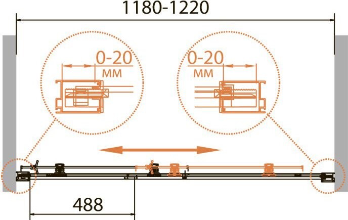 Cezares RELAX-BF-1-120-P-Bi душевые двери 120*185