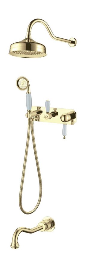 Душевая система с изливом Boheme Tradizionale Oro Золото / Белая 288