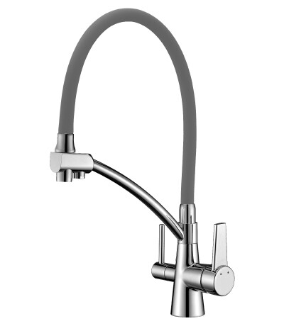 Lemark LM3071C-Gray Комфорт смеситель для кухни хром/серый