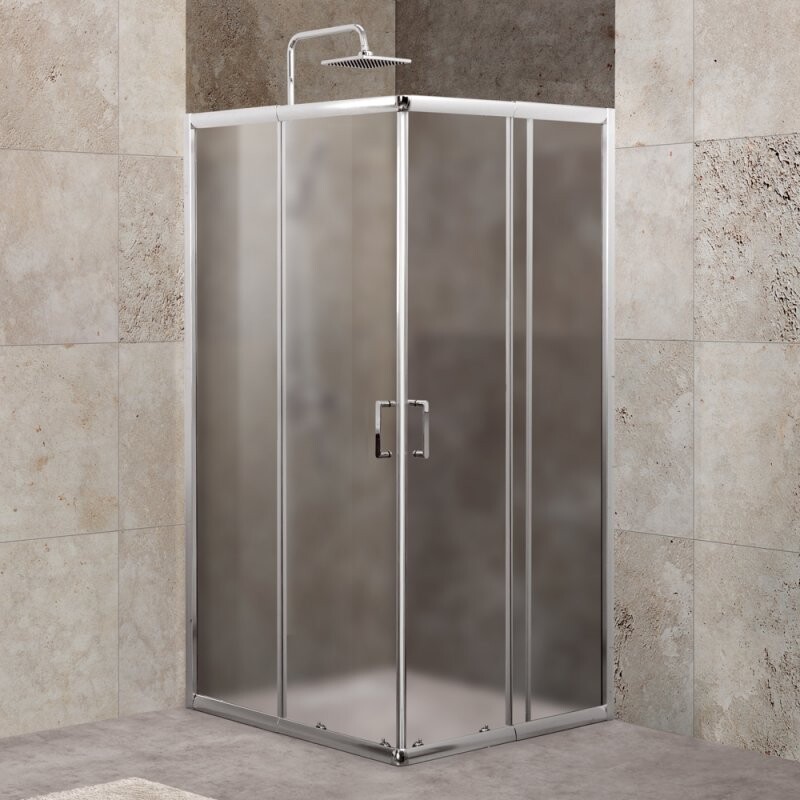 BelBagno Unique душевой уголок 75х90 см, рифленый, хром UNIQUE-A-2-75/90-P-Cr