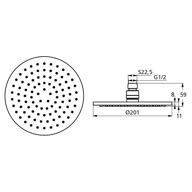 Ideal Standard B9442AA IdealRain Soft M1 верхний душ 200 мм, хром