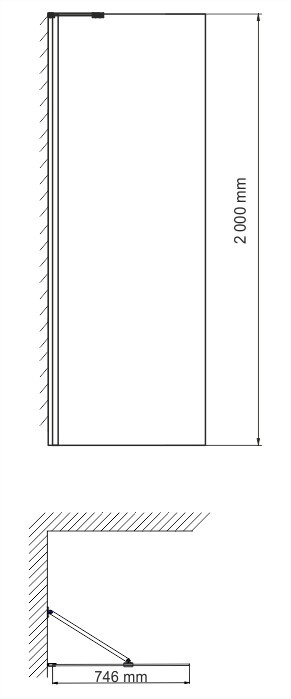 WasserKRAFT Aller 10H06-RP80 Fixed душевая перегородка 80*200