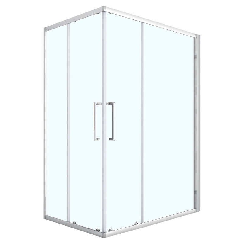 Душевое ограждение Loranto 120x80x190 раздвижная дверь, универсальная, прозрачное стекло 6 мм, профиль хром CS-AB01C-128