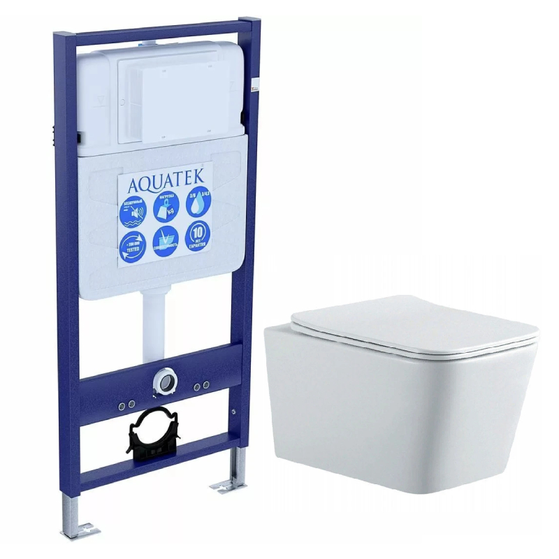 Комплект Set Aquatek Либра N унитаз AQ0530N-00 + инсталляция INS-0000012 + крышка