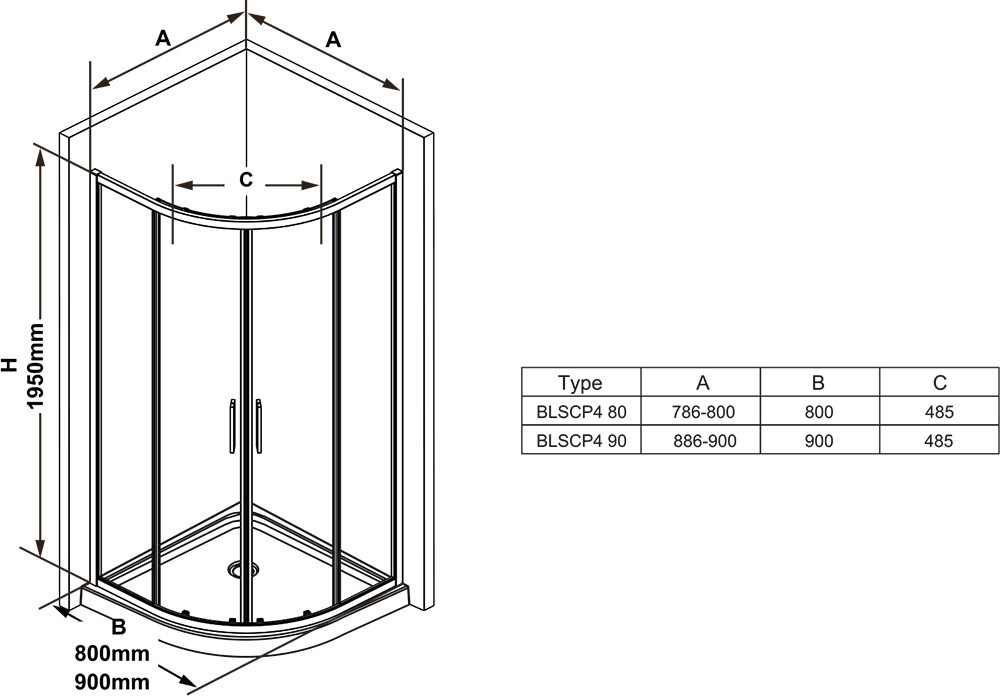Ravak Blix Slim BLSCP4-80 X3BM40C00Z1 душевое ограждение 80*80*195
