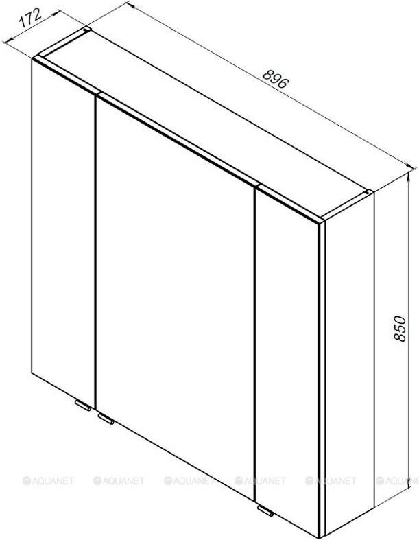 Зеркало-шкаф Aquanet Алвита 90*85 серый антрацит 00240110