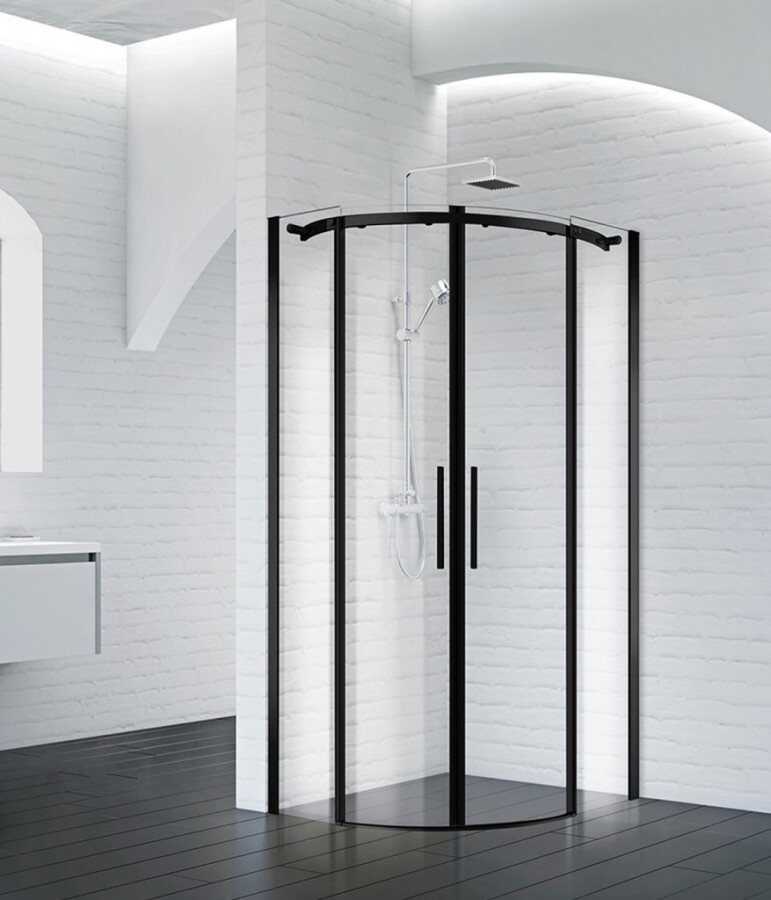 BelBagno ACQUA-R-2-90-C-NERO душевое ограждение 90*90*1950