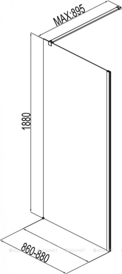 Aquanet Cinetic AE12-F-90H190U-CT боковая стенка 90*188