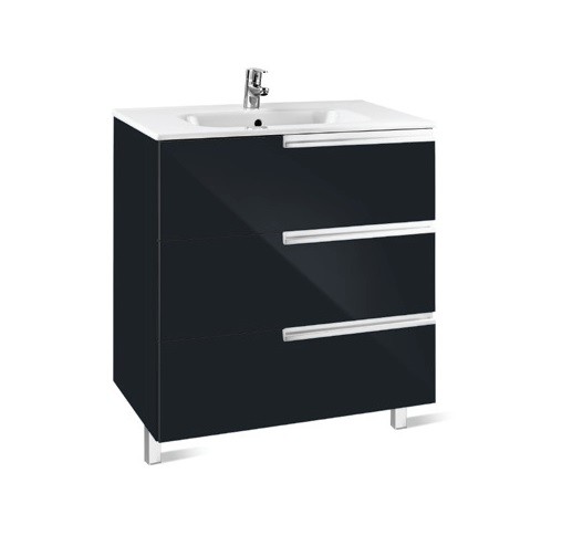 Roca Victoria Nord Black Edition 80 тумба с умывальником ZRU9302833 подвесная