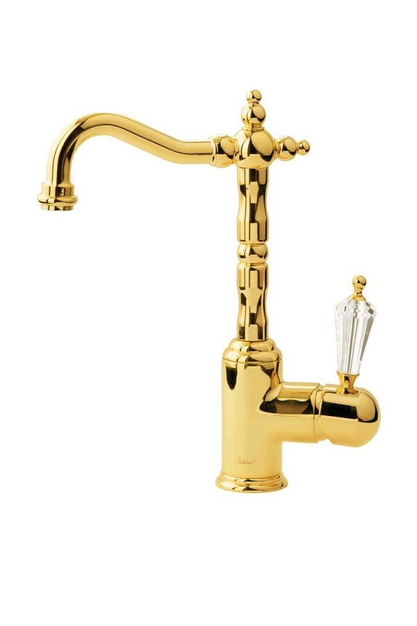 Смеситель для раковины высокий Boheme Imperiale Ripresa Золото с кристаллом Swarovski 322