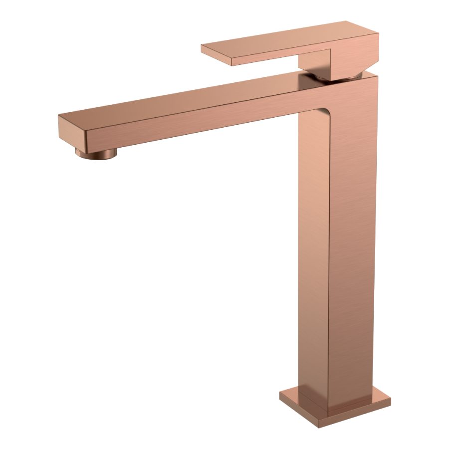 Смеситель для умывальника высокий Boheme Qubic Copper Brushed 472-CB