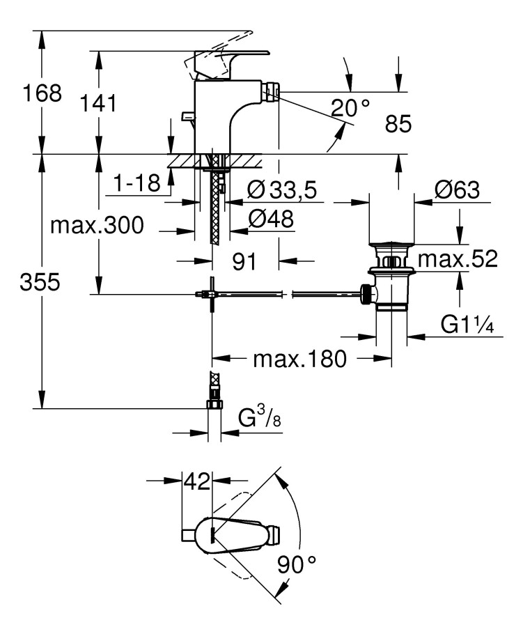 Grohe Vigour 75147826 смеситель для биде