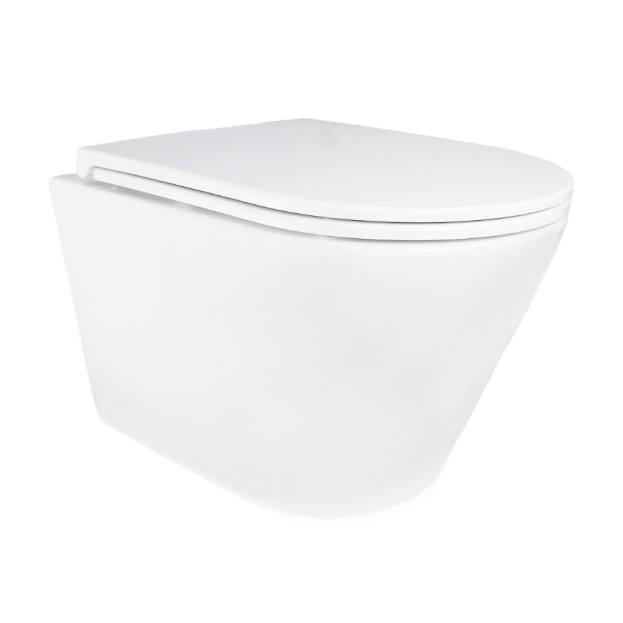 Унитаз подвесной Azario Songo 360х520х365 безободковый, система смыва "Скрытое Торнадо", с быстросъемным сиденьем "Микролифт" AZ-5180T-WHT