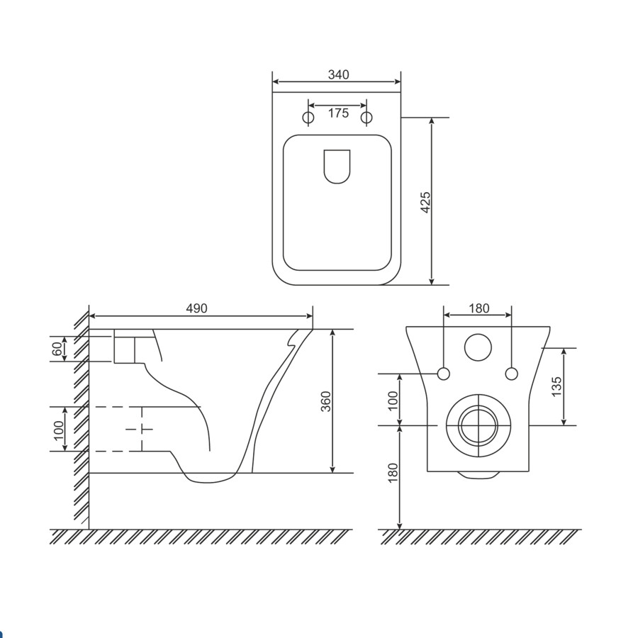 Sole Quadro УТ000051492 унитаз подвесной
