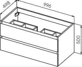 Cezares Molveno 100 см ossido тумба с раковиной подвесная MOLVENO-100-2C-SO-OSS