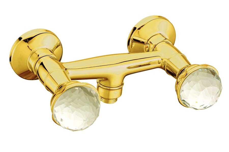 Смеситель для душа Boheme Imperiale Presente Золото с кристаллом Swarovski 334