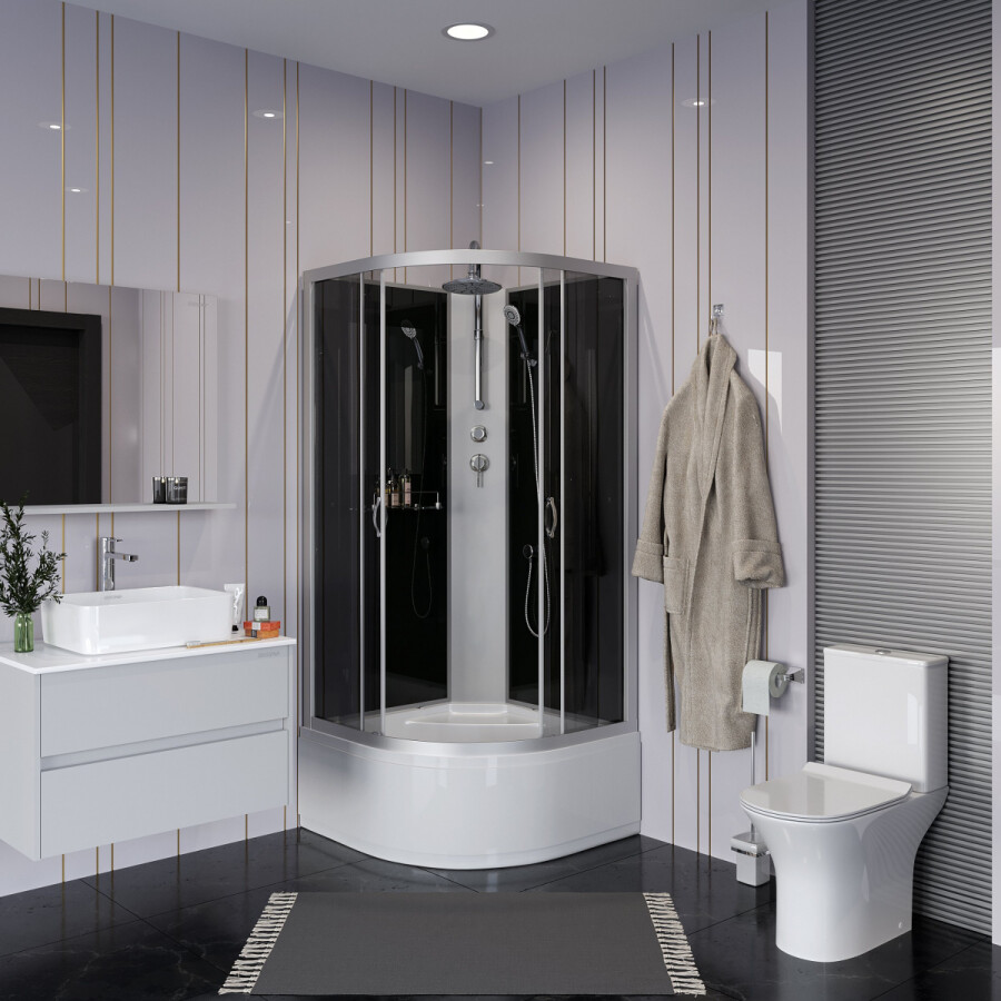 Niagara NG 2509-14BKT Душевая кабина 100x100 Без крыши с тропическим душем 25091434BKT