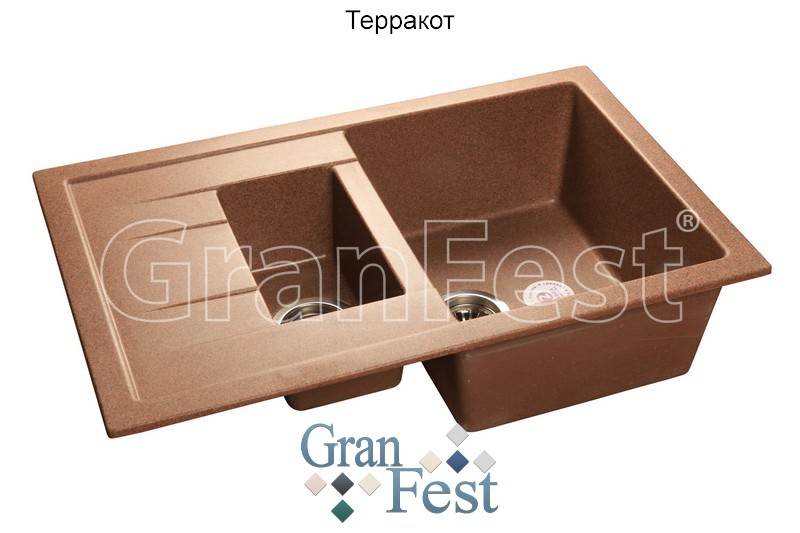 GranFest Quadro GF-Q775KL кухонная мойка терракот 77.1х49.7 см