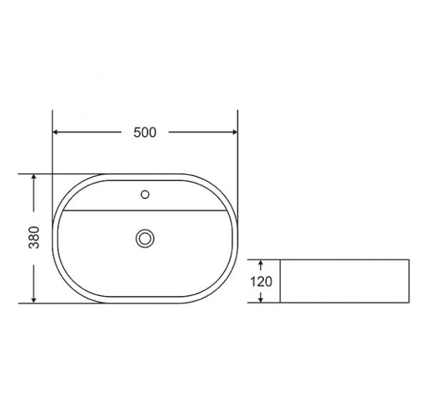 Mirsant SHELL-0519 раковина накладная 500*400*120 УТ000041247