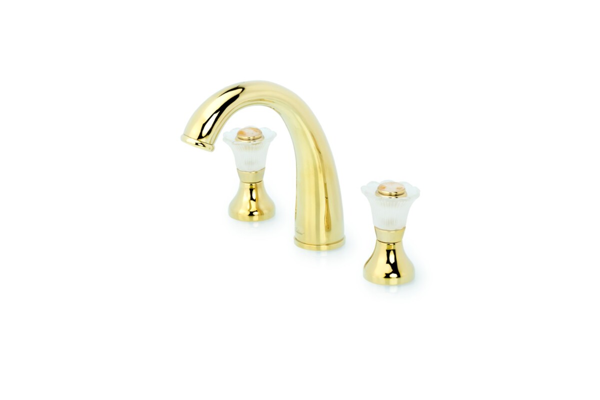 Смеситель для раковины на 3отв. Boheme Camelia Золото 297-Camelia