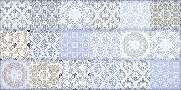 Уралкерамика Фрейя 25х50 см плитка настенная голубая