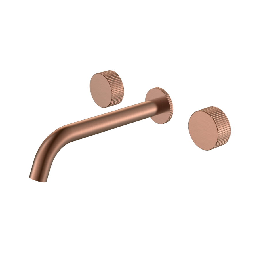 Смеситель для раковины из стены Boheme Stick Copper Brushed ручка Linea 152-2-CB.3