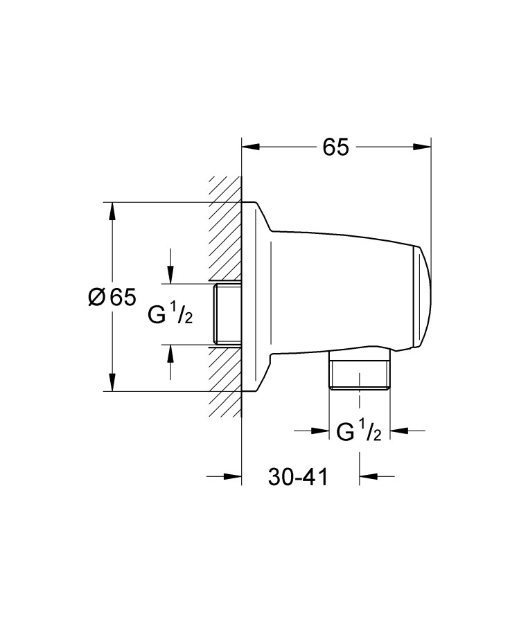 Grohe Movario 28405000 подключение для душевого шланга