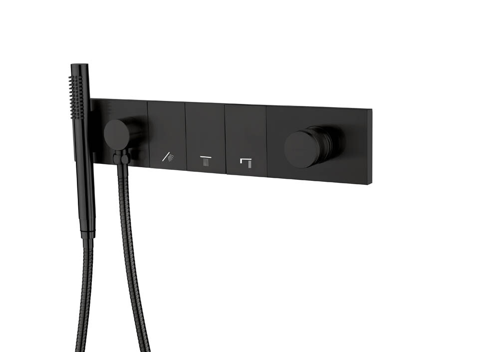 Смеситель встраиваемый с ручным душем Boheme Zodiac Black 132-SYS-B