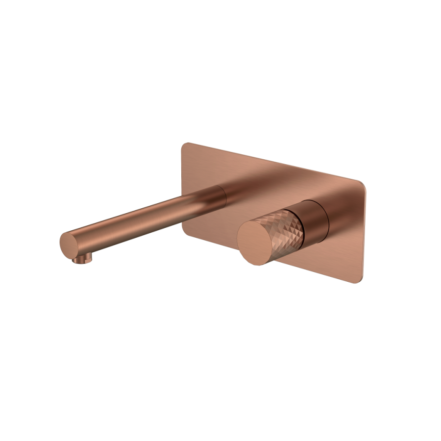 Смеситель для раковины из стены Boheme Stick ручка Diamond Copper Brushed 125-CB