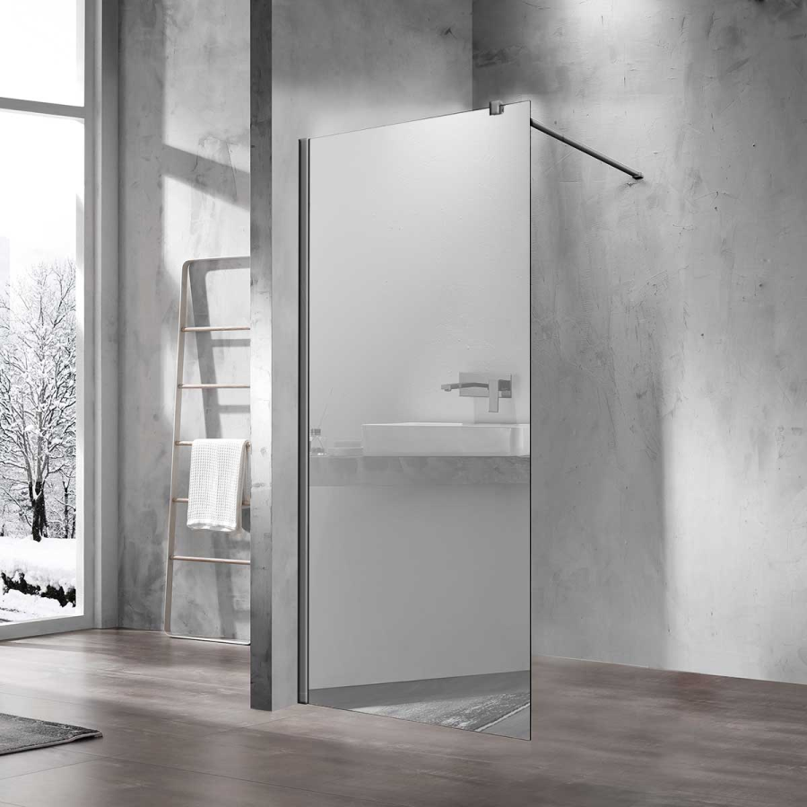 Vincea Walk-In душевая перегородка 80 см вороненая сталь / зеркальная VSW-1H800MRGM