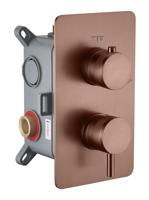 Смеситель встраиваемый 2-х проходной Boheme Cell Brushed Bronze 135-2-BRB