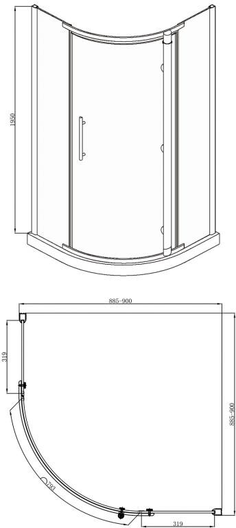 Bravat Blackline BS090.1110A душевое ограждение 90*90*195