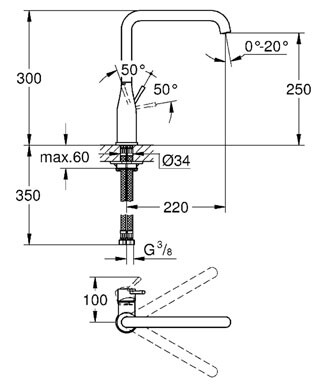 Grohe Essence 30269DC0 смеситель для кухни суперсталь