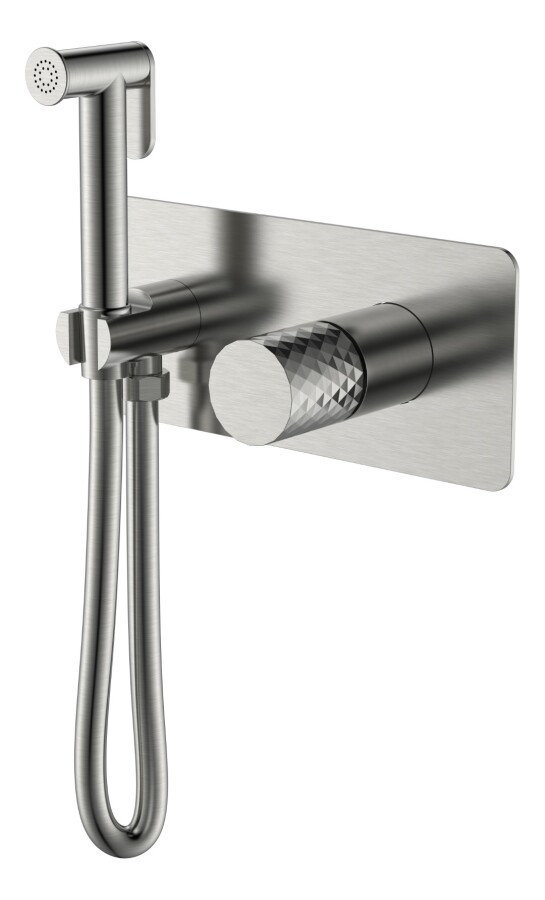 Гигиенический душ со смесителем Boheme Stick ручка Diamond Nikel Brush 127-NB