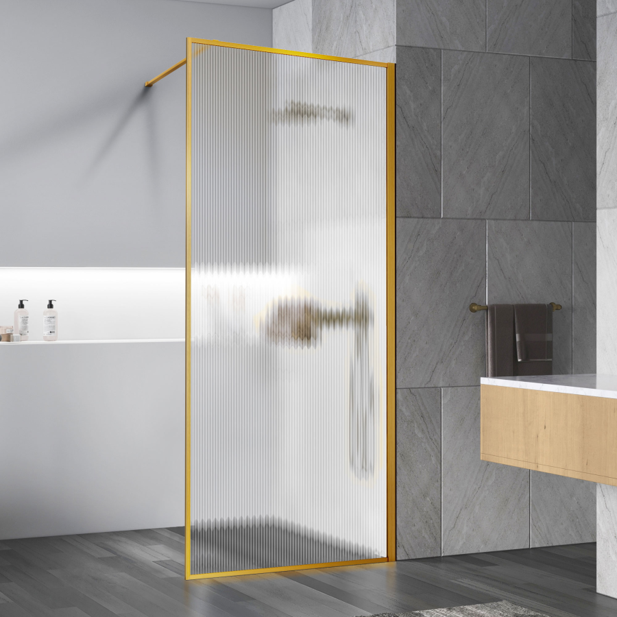 Vincea Walk-In душевая перегородка 90 см золото / рифленая VSW-1HP900FLBG